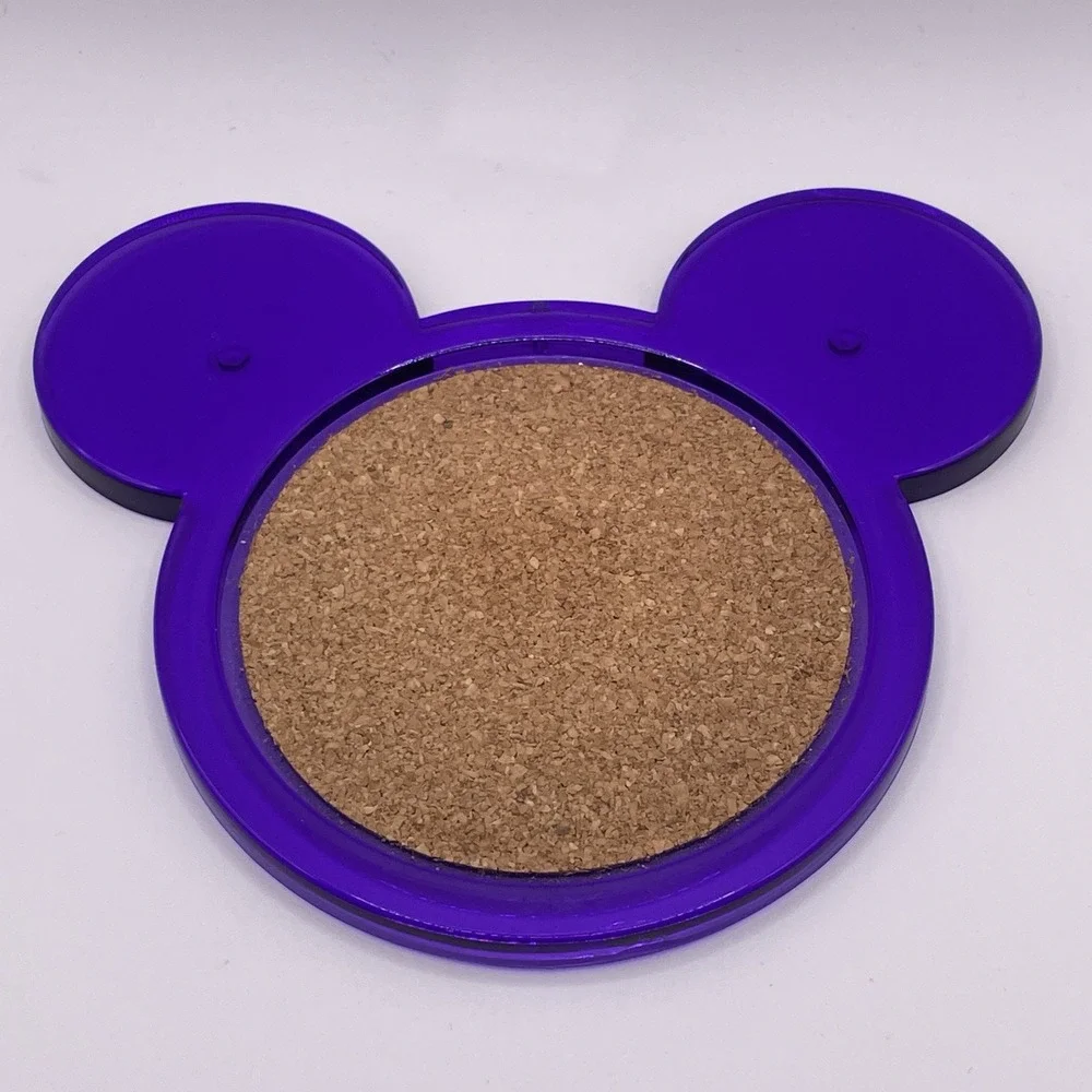 Vintage Disney Mickey Mouse Ears Drink Coasters Plastic Set of‎ 4 Multicolor